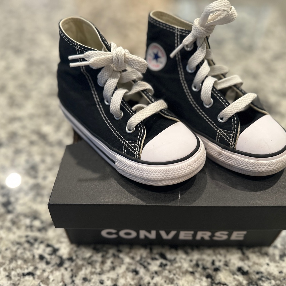 Converse Kids Black and White High-Top Sneakers